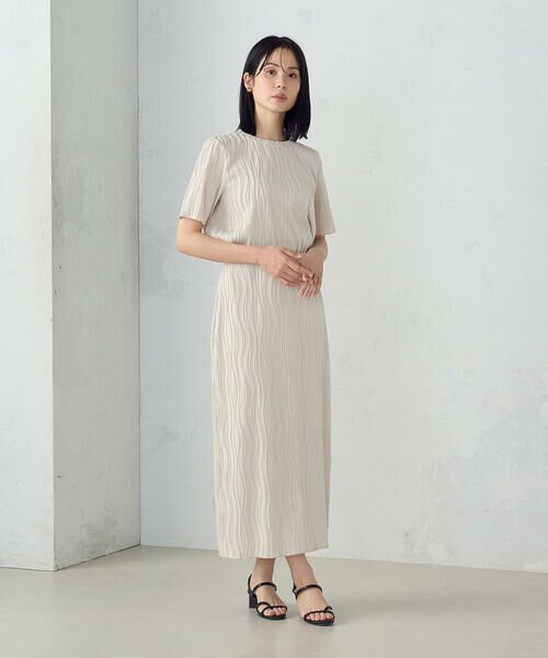 COMME CA ISM / コムサイズム カットソー | クルーネック　ストレッチプリーツカットソー / セットアップ対応 | 詳細1