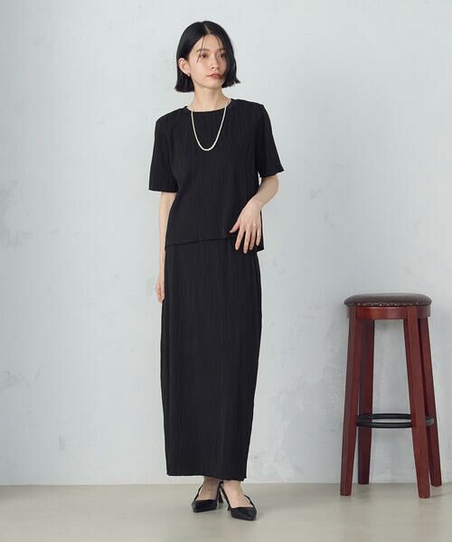 COMME CA ISM / コムサイズム カットソー | クルーネック　ストレッチプリーツカットソー / セットアップ対応 | 詳細4