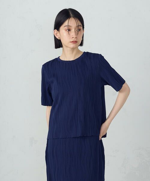 COMME CA ISM / コムサイズム カットソー | クルーネック　ストレッチプリーツカットソー / セットアップ対応 | 詳細12