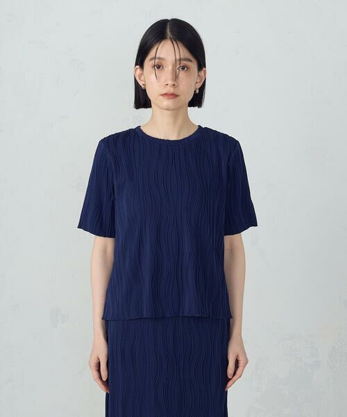 COMME CA ISM / コムサイズム カットソー | クルーネック　ストレッチプリーツカットソー / セットアップ対応 | 詳細13