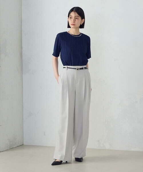 COMME CA ISM / コムサイズム カットソー | クルーネック　ストレッチプリーツカットソー / セットアップ対応 | 詳細8