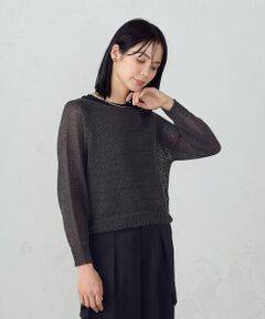WEB限定】〈手洗い可能〉アイレット クルーネック プルオーバー