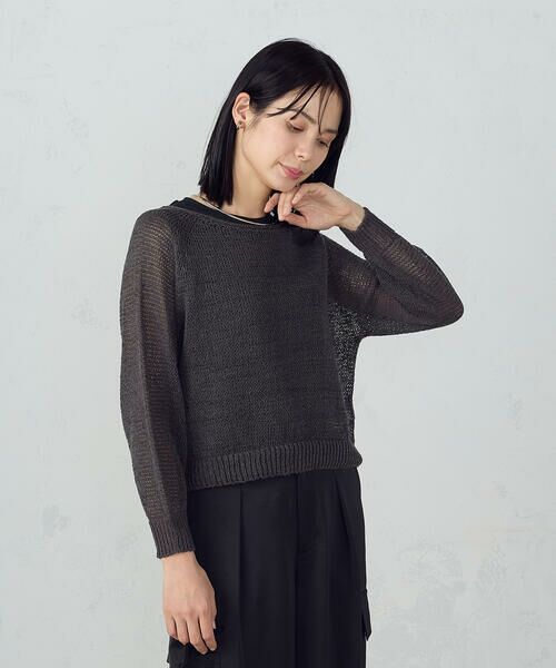 COMME CA ISM/コムサイズム ホールガーメント ロングスリーブニット チャコール F COMME CA ISM/コムサイズム ホールガーメント ロングスリーブニット チャコール F