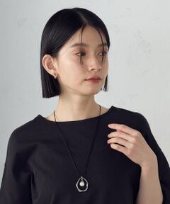 COMME CA ISM / コムサイズム ネックレス・ペンダント・チョーカー | プラスチックパール＆オーバルパーツ　スライドネックレス