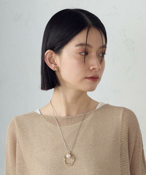 COMME CA ISM / コムサイズム ネックレス・ペンダント・チョーカー | プラスチックパール＆オーバルパーツ　スライドネックレス | 詳細2