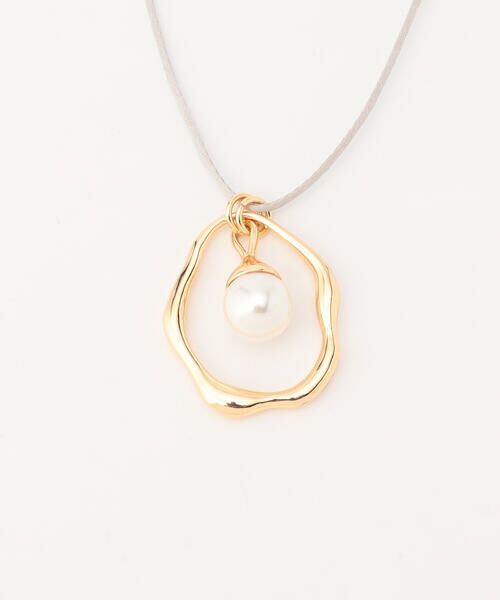 COMME CA ISM / コムサイズム ネックレス・ペンダント・チョーカー | プラスチックパール＆オーバルパーツ　スライドネックレス | 詳細4