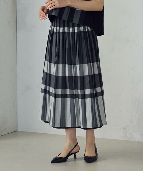 COMME CA ISM / コムサイズム ロング・マキシ丈スカート | リバーシブル　風通チェックスカート / セットアップ対応 | 詳細4