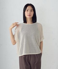 COMME CA ISM / コムサイズム ニット・セーター | 和紙混　メッシュ　ポンチョニット