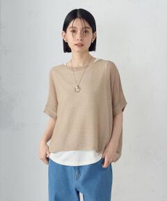 COMME CA ISM / コムサイズム ニット・セーター | 和紙混　メッシュ　ポンチョニット