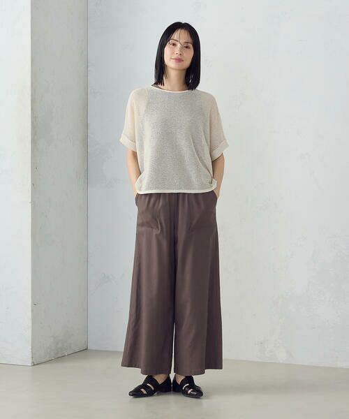 COMME CA ISM / コムサイズム ニット・セーター | 和紙混　メッシュ　ポンチョニット | 詳細1