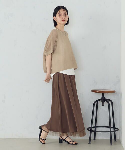 COMME CA ISM / コムサイズム ニット・セーター | 和紙混　メッシュ　ポンチョニット | 詳細14