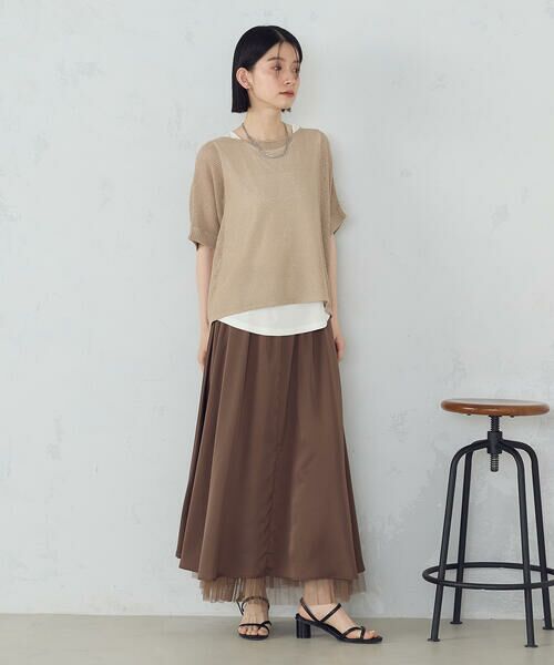 COMME CA ISM / コムサイズム ニット・セーター | 和紙混　メッシュ　ポンチョニット | 詳細15