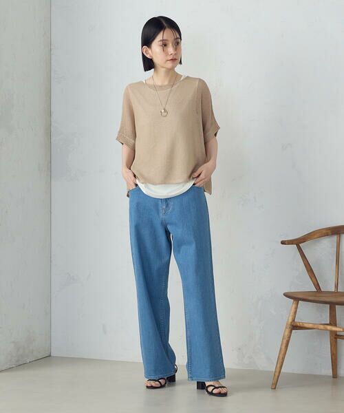 COMME CA ISM / コムサイズム ニット・セーター | 和紙混　メッシュ　ポンチョニット | 詳細16