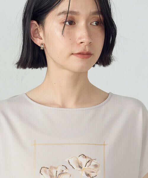 COMME CA ISM / コムサイズム Tシャツ | 水彩タッチ　花プリントＴシャツ | 詳細11