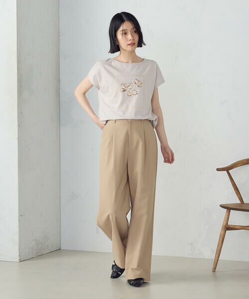 COMME CA ISM / コムサイズム Tシャツ | 水彩タッチ　花プリントＴシャツ | 詳細4