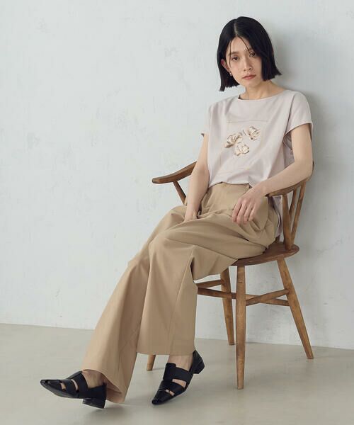 COMME CA ISM / コムサイズム Tシャツ | 水彩タッチ　花プリントＴシャツ | 詳細5