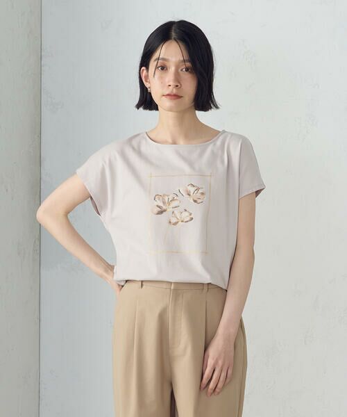 COMME CA ISM / コムサイズム Tシャツ | 水彩タッチ　花プリントＴシャツ | 詳細6