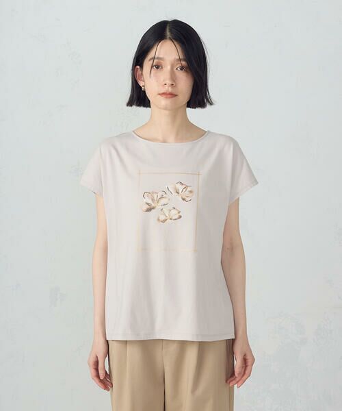 COMME CA ISM / コムサイズム Tシャツ | 水彩タッチ　花プリントＴシャツ | 詳細8