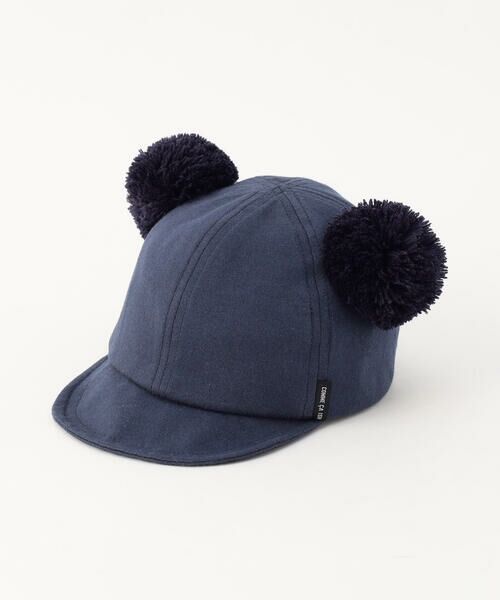 COMME CA ISM/コムサイズム 耳付き キャップ ネイビー 47〜50cm COMME CA ISM/コムサイズム 耳付き キャップ ネイビー 47〜50cm