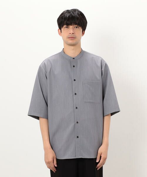 COMME CA ISM / コムサイズム シャツ・ブラウス | 【セットアップ対応】ウールライク 五分袖 バンドカラーシャツ | 詳細6