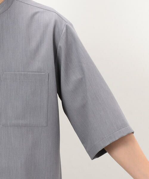 COMME CA ISM / コムサイズム シャツ・ブラウス | 【セットアップ対応】ウールライク 五分袖 バンドカラーシャツ | 詳細10