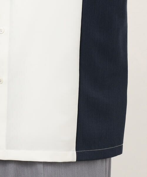 COMME CA ISM / コムサイズム シャツ・ブラウス | ウールライク 五分袖 ショートポイント コンビシャツ | 詳細8