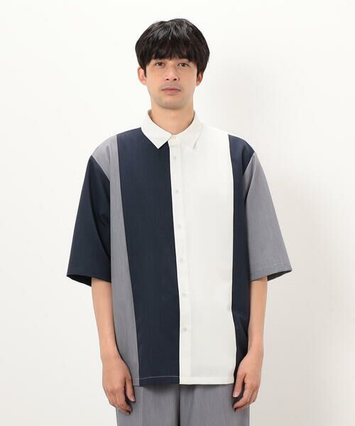 COMME CA ISM / コムサイズム シャツ・ブラウス | ウールライク 五分袖 ショートポイント コンビシャツ | 詳細3