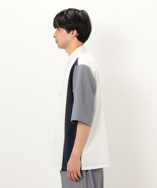 COMME CA ISM / コムサイズム シャツ・ブラウス | ウールライク 五分袖 ショートポイント コンビシャツ | 詳細4