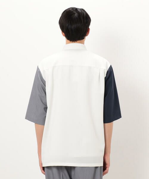 COMME CA ISM / コムサイズム シャツ・ブラウス | ウールライク 五分袖 ショートポイント コンビシャツ | 詳細5