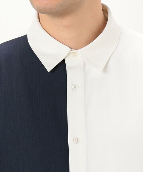 COMME CA ISM / コムサイズム シャツ・ブラウス | ウールライク 五分袖 ショートポイント コンビシャツ | 詳細6
