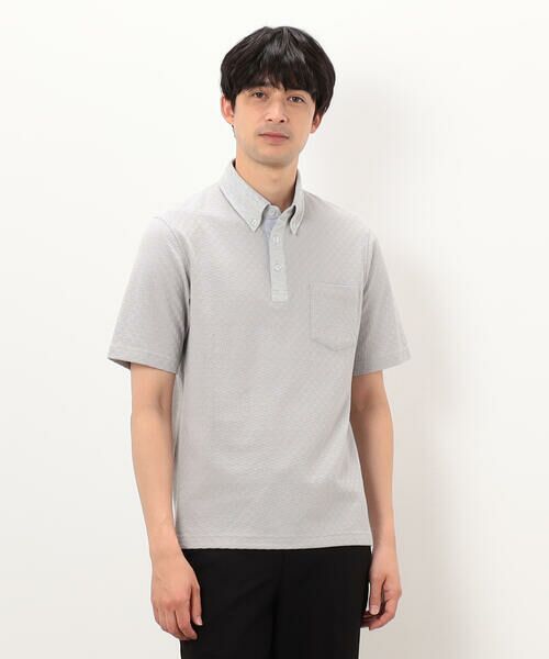 COMME CA ISM / コムサイズム ポロシャツ | 【吸水速乾】市松ジャカード×カノコポロシャツ | 詳細4