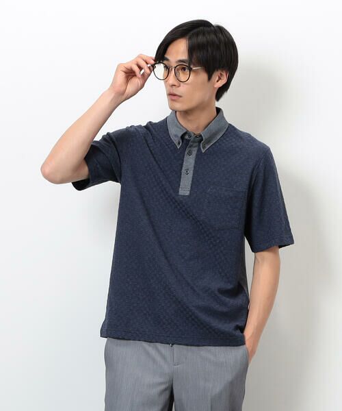 COMME CA ISM / コムサイズム ポロシャツ | 【吸水速乾】市松ジャカード×カノコポロシャツ | 詳細28