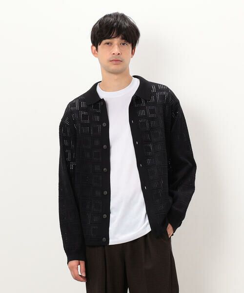 COMME CA ISM / コムサイズム カーディガン・ボレロ | メッシュ編み ポロカーディガン | 詳細3