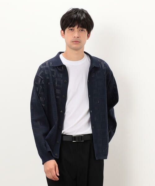 COMME CA ISM / コムサイズム カーディガン・ボレロ | メッシュ編み ポロカーディガン | 詳細8