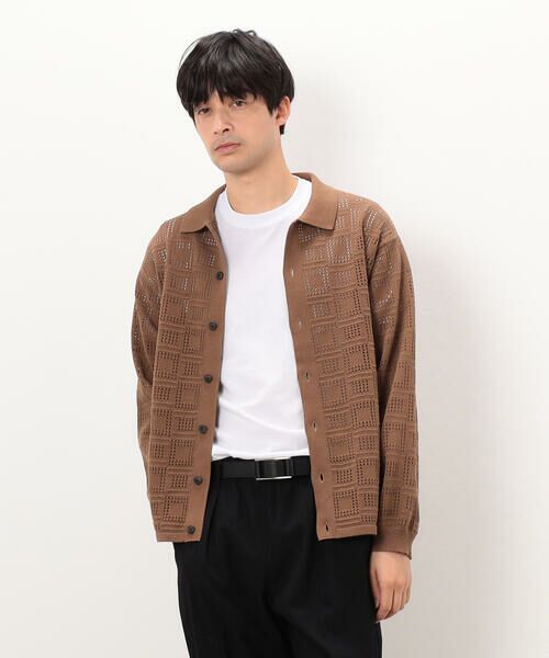 COMME CA ISM / コムサイズム カーディガン・ボレロ | メッシュ編み ポロカーディガン | 詳細12