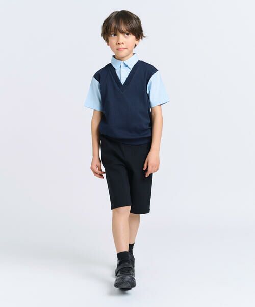 COMME CA ISM / コムサイズム Tシャツ | フェイクレイヤード 半袖シャツ(100-130cm) | 詳細1