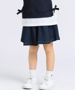 お揃い】裏毛ロゴプリントキュロットパンツ(90~130cm) （ミニ