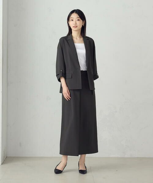 COMME CA ISM / コムサイズム ロング・マキシ丈スカート | 【セットアップ対応】ベルテッドタックスカート | 詳細1