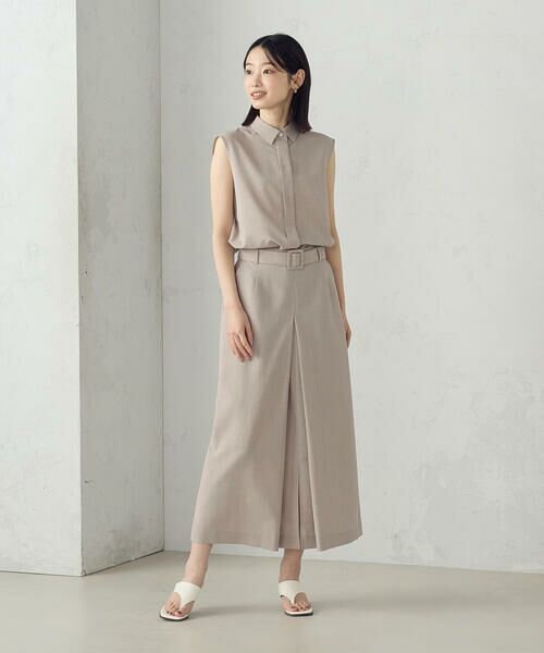 COMME CA ISM / コムサイズム ロング・マキシ丈スカート | 【セットアップ対応】ベルテッドタックスカート | 詳細9