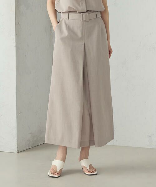 COMME CA ISM/コムサイズム 【セットアップ対応】ベルテッドタックスカート ベージュ M