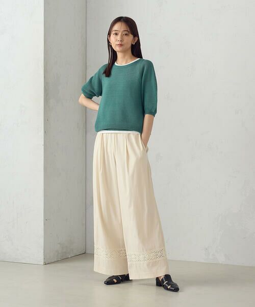 COMME CA ISM / コムサイズム その他パンツ | レーヨンナイロンヴィンテージ レース使いイージーパンツ | 詳細4