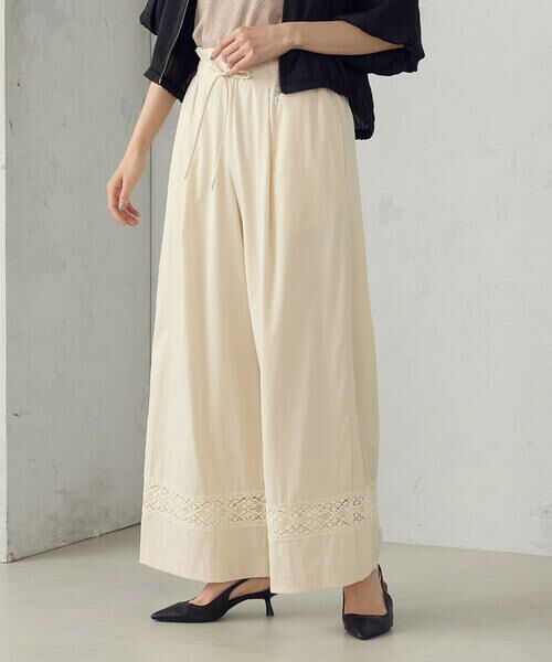 COMME CA ISM / コムサイズム その他パンツ | レーヨンナイロンヴィンテージ レース使いイージーパンツ | 詳細5