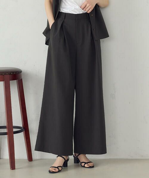 COMME CA ISM / コムサイズム その他パンツ | 【セットアップ対応】クロスタックワイドパンツ(チャコール)