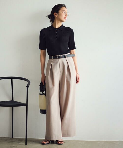COMME CA ISM / コムサイズム その他パンツ | 【セットアップ対応】クロスタックワイドパンツ | 詳細8