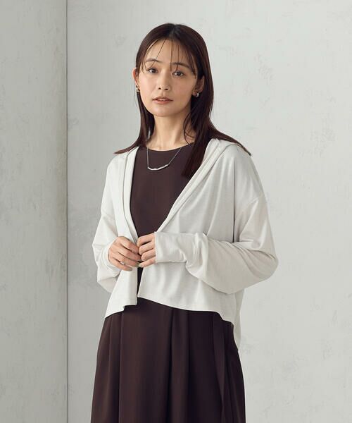 COMME CA ISM / コムサイズム カーディガン・ボレロ | 【接触冷感・UVカット】着流しフーディカーディガン | 詳細4