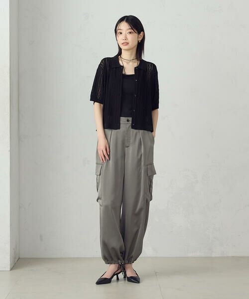 COMME CA ISM / コムサイズム ニット・セーター | 【ウォッシャブル】透かし柄半袖ニットシャツ | 詳細6