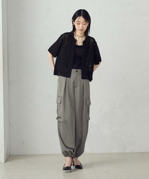 COMME CA ISM / コムサイズム ニット・セーター | 【ウォッシャブル】透かし柄半袖ニットシャツ | 詳細7