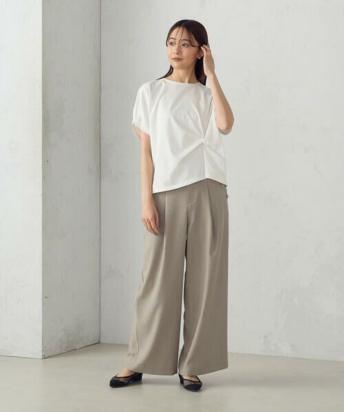 COMME CA ISM / コムサイズム カットソー | 【接触冷感】ツイストタックＴシャツ　 | 詳細1