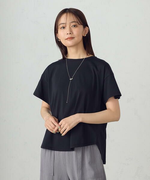 COMME CA ISM/コムサイズム 【接触冷感】バックタックTシャツ ブラック M COMME CA ISM/コムサイズム 【接触冷感】バックタックTシャツ ブラック M