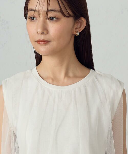 COMME CA ISM / コムサイズム カットソー | チュール　ノースリーブカットソー | 詳細10